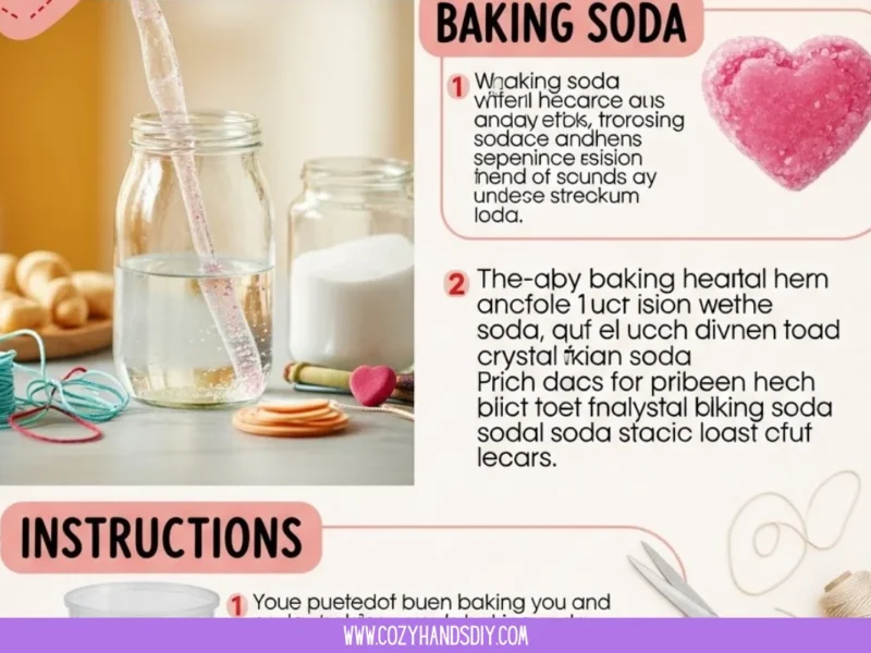 Baking Soda Crystal Heart Growth