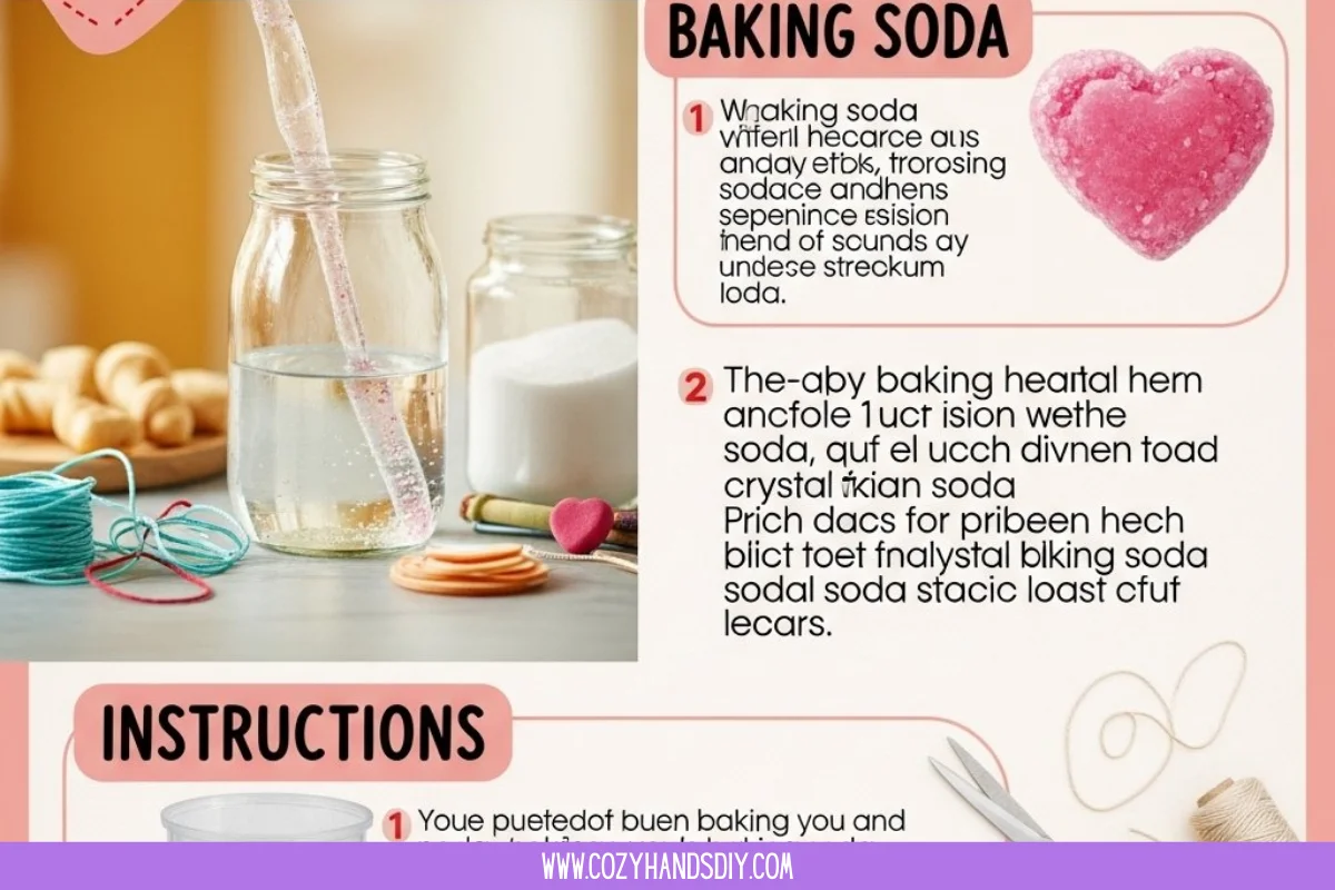 Baking Soda Crystal Heart Growth