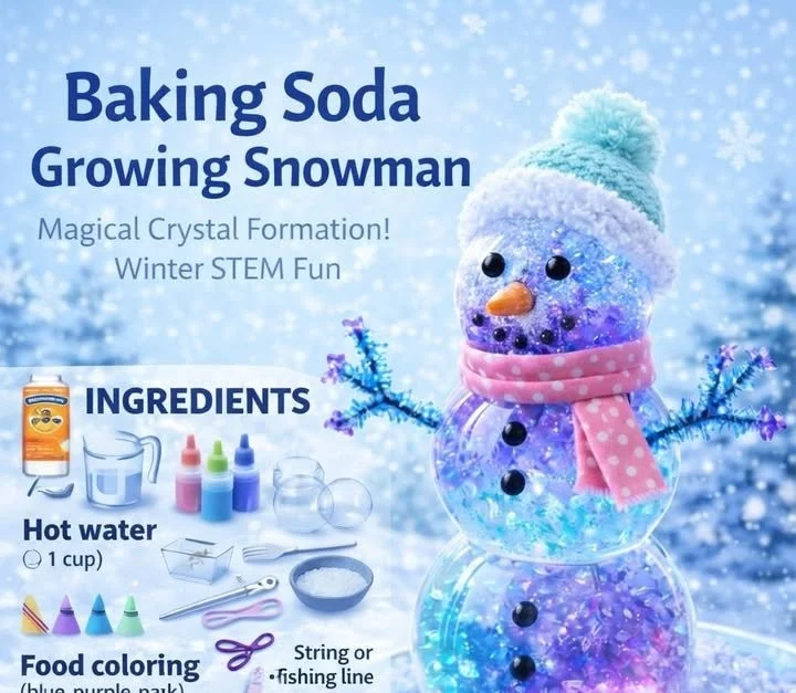 Baking Soda Growing Snowman