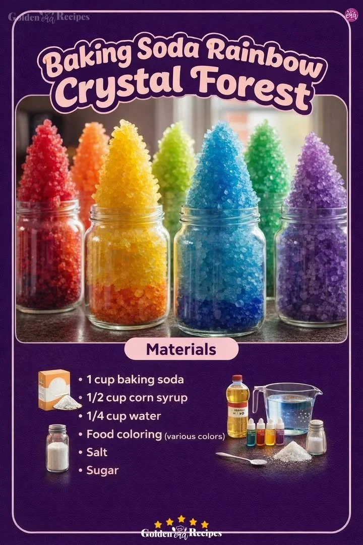 Baking Soda Rainbow Crystal Forest