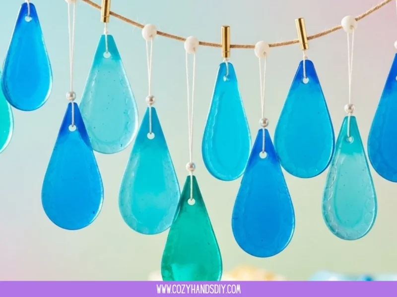 DIY Blue Crayon Suncatchers