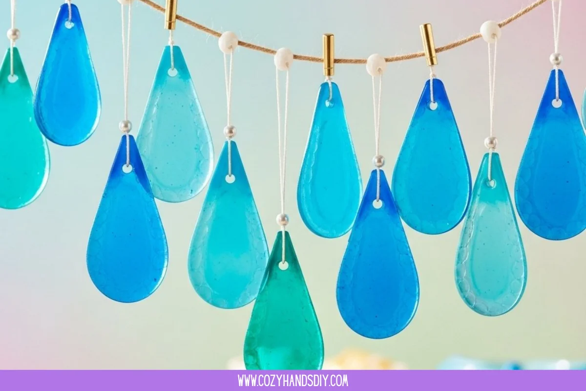 DIY Blue Crayon Suncatchers