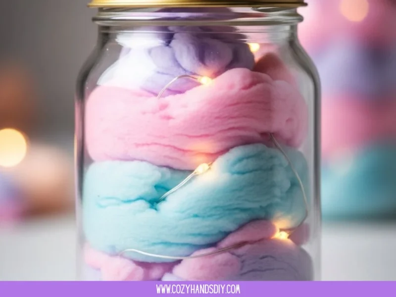 DIY Cotton Candy Glow Jars