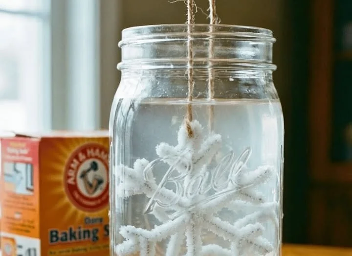 Snowy Baking Soda Crystal Shapes