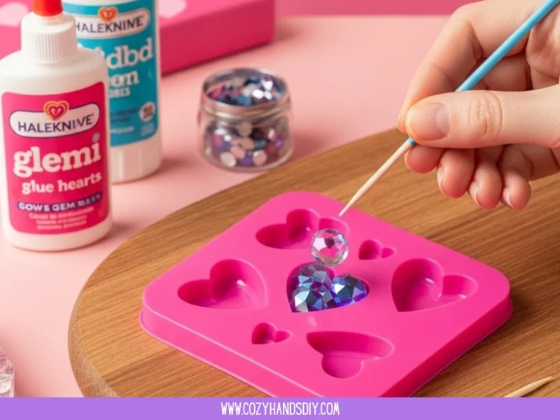 How To Make Valentine Glue Gem Hearts