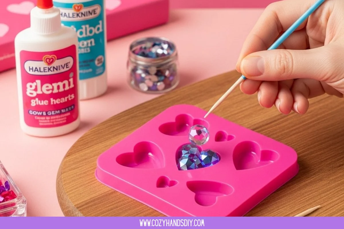 How To Make Valentine Glue Gem Hearts
