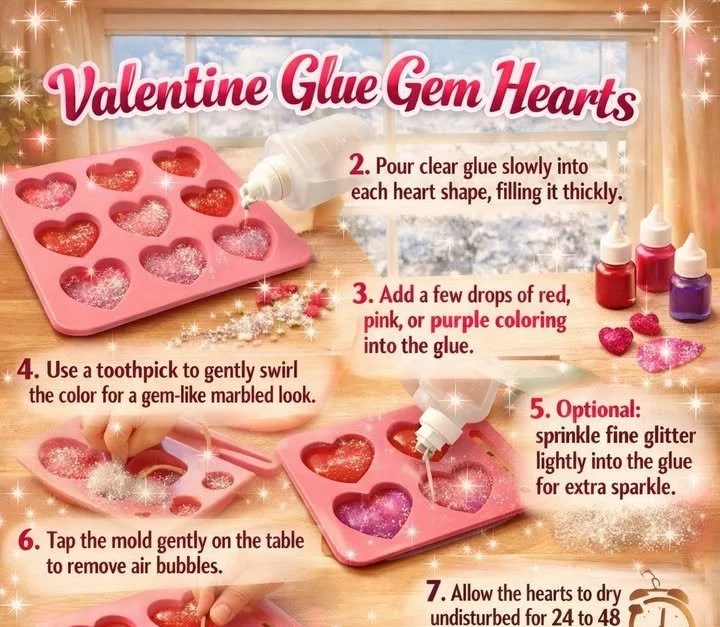 Valentine Glue Gem Hearts