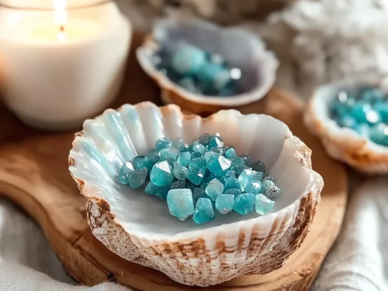 Turquoise Crystal Seashells
