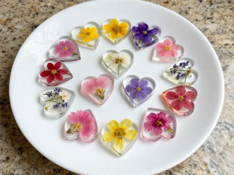 Cornstarch Glass Floral Hearts and Flowers