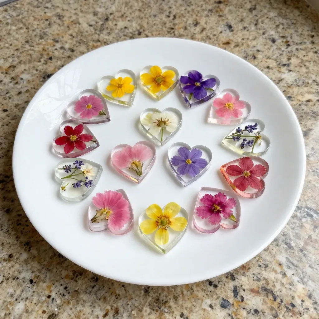 Cornstarch Glass Floral Hearts and Flowers