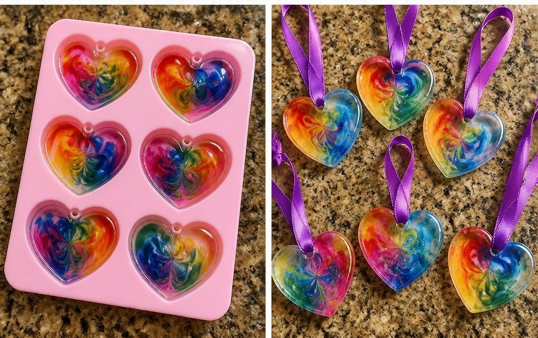 Swirled Glue Sun Catchers