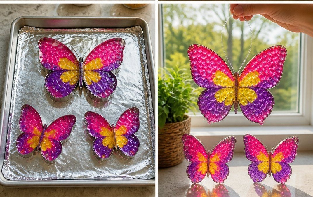 Pony Bead Butterfly Suncatchers