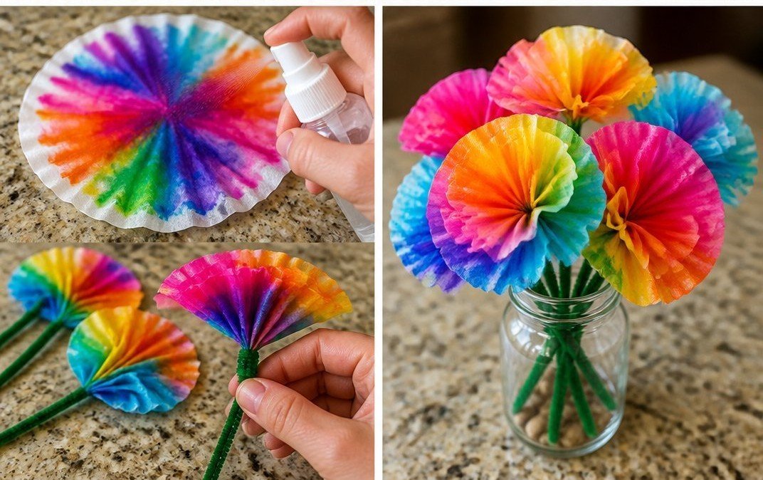 Tie-Dye Coffee Filter Flowers