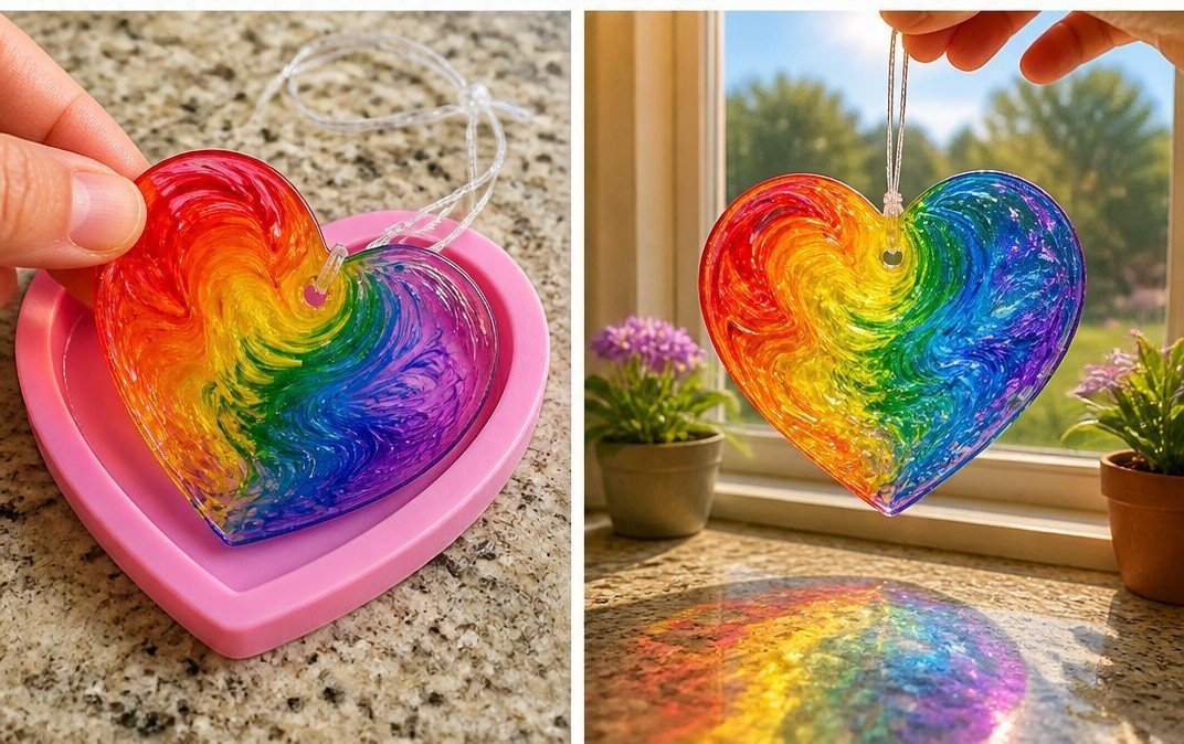 Swirled Glue Suncatchers