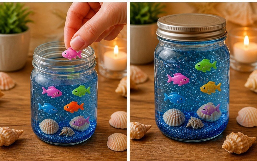 How to Make a Rainbow Ocean Jar At Home