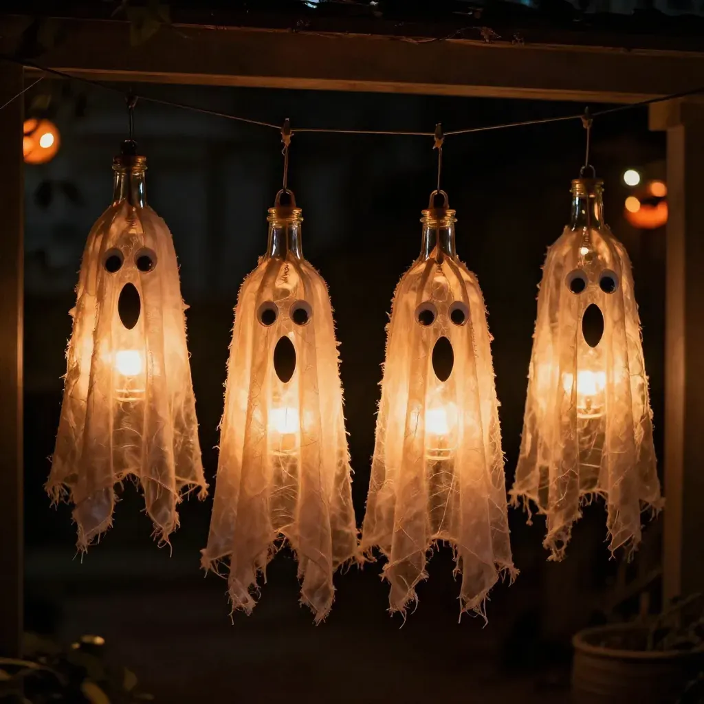 DIY Spooky Glass Bottle Lanterns