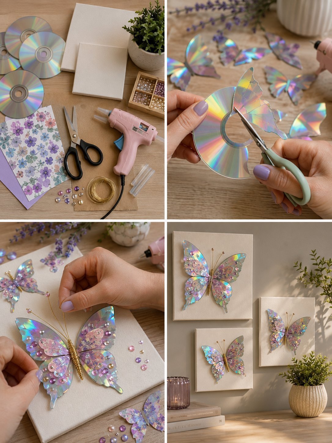 CD Butterfly Wall Art (Shimmer DIY)