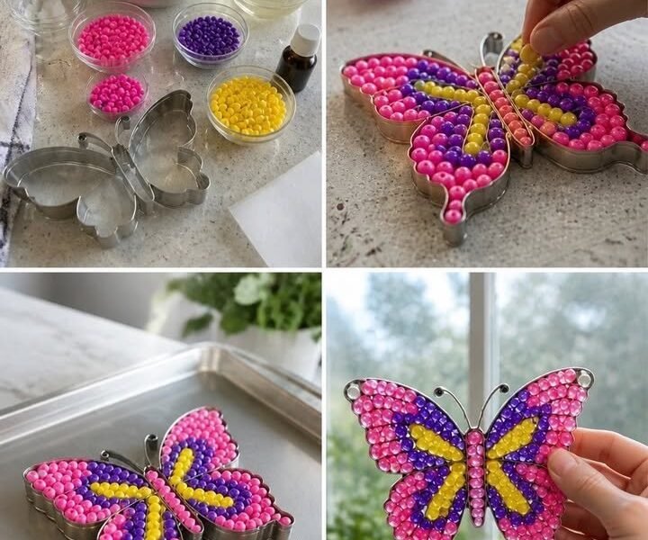 Pony Bead Butterfly Suncatchers Become Cozy