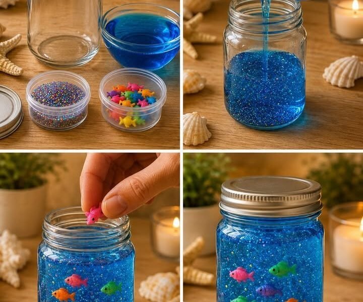 How to Make a Rainbow Ocean Jar At Home