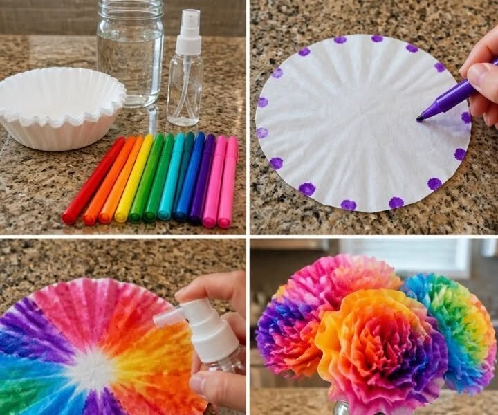 Tie-Dye Coffee Filter Flowers