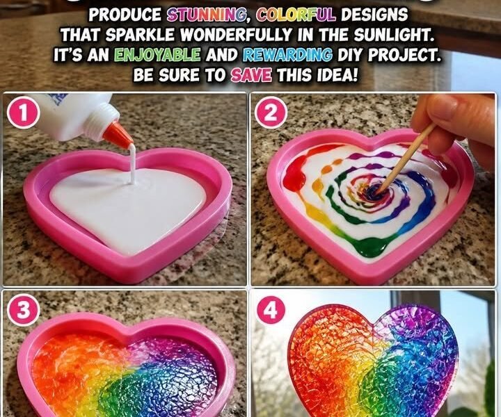 Swirled Glue Suncatchers