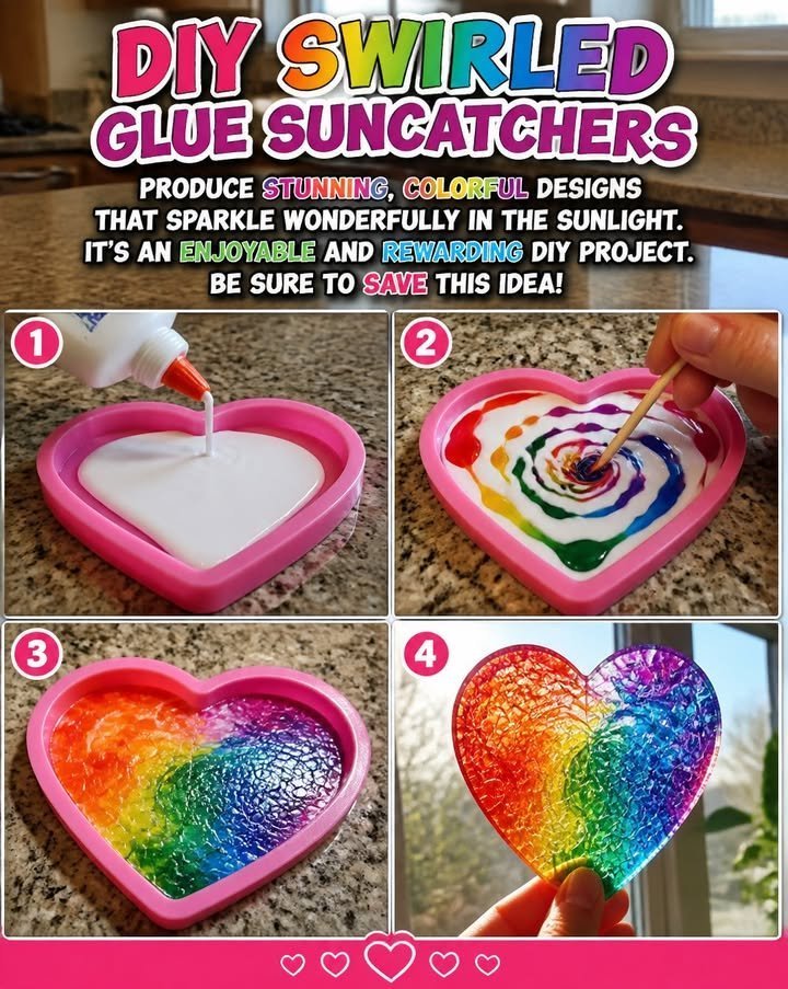 Swirled Glue Suncatchers