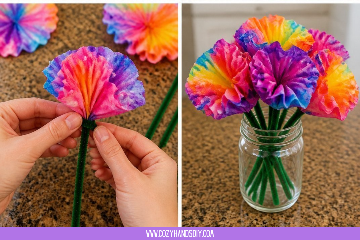 Tie-Dye Coffee Filter Flowers