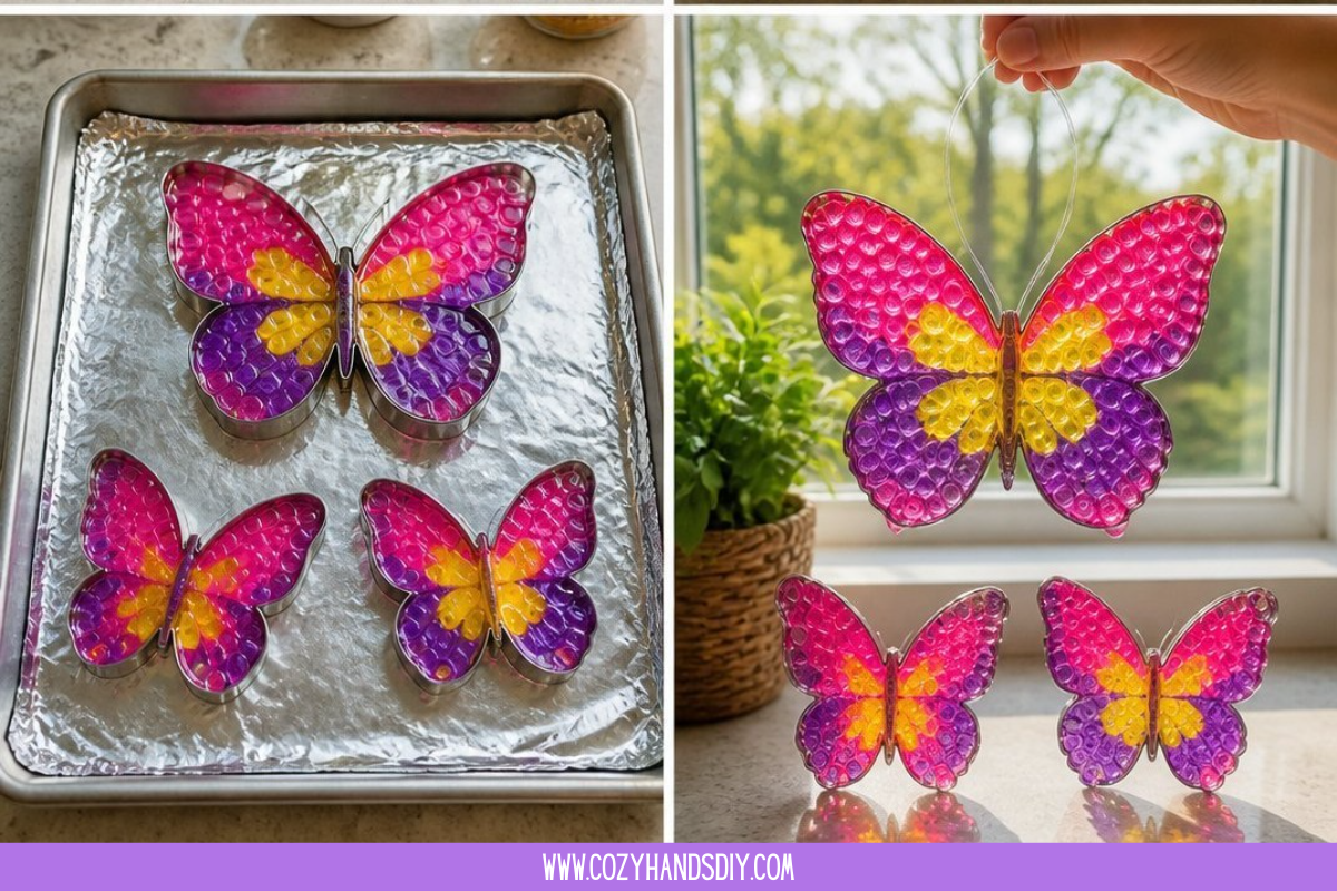 Pony Bead Butterfly Suncatchers Become Cozy