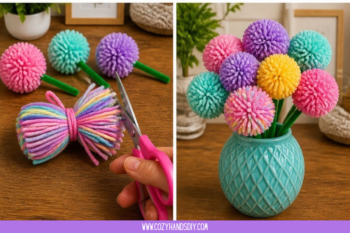 Fork Pom-Pom Flower Bouquet